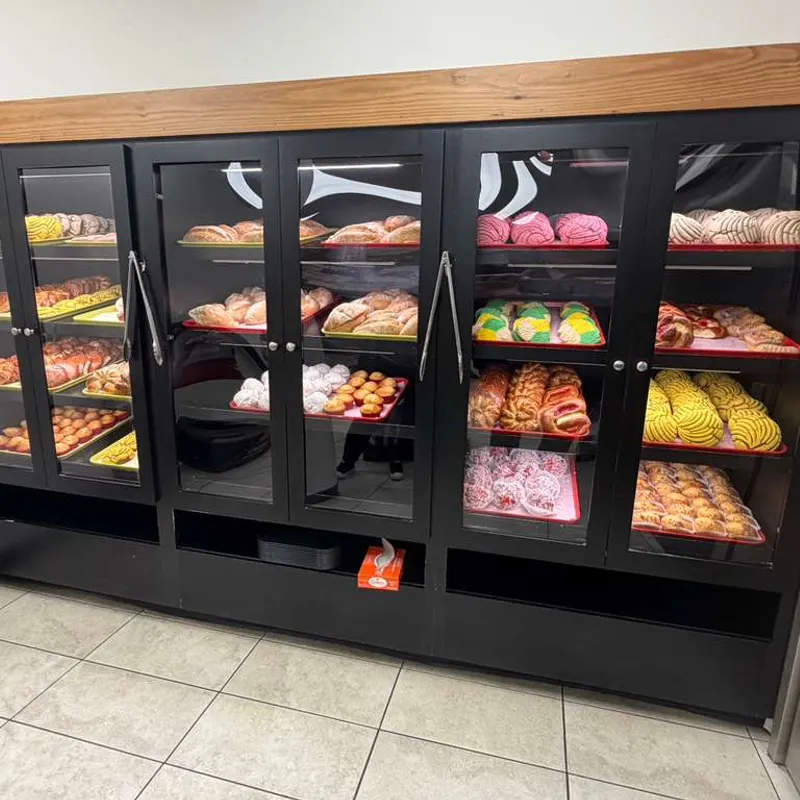 Case of freshly baked pan dulce